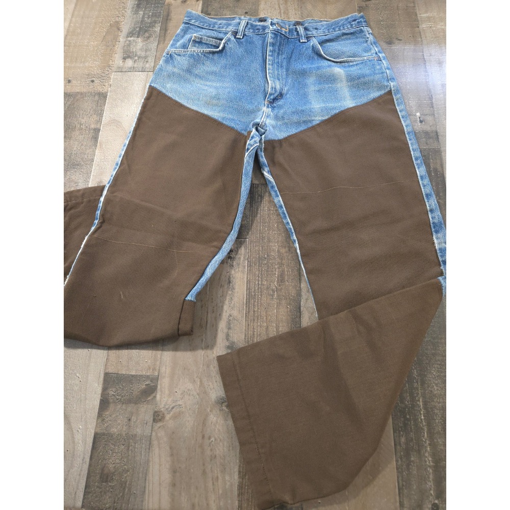 VTG Wrangler Pro Gear Upland Brush Guard Hunting Jeans 34 x 32 Denim Nylon Brown